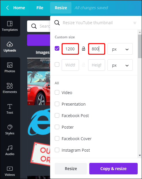 4 4 كيفية تغيير الأبعاد في Canva