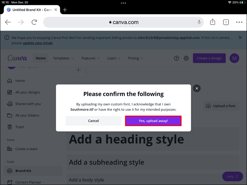 4 41 كيفية تحميل خط إلى Canva