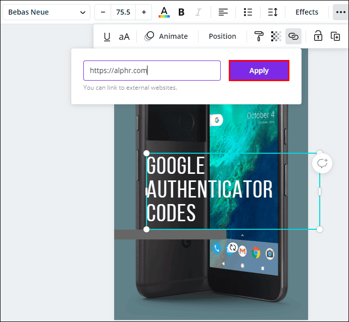 كيفية إضافة رابط في Canva 10 5 6 كيفية إضافة رابط في Canva