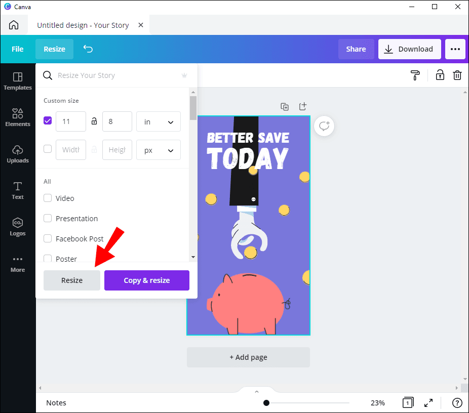 كيفية التغيير إلى الوضع الأفقي في Canva 7 7 38 كيفية التغيير إلى الوضع الأفقي في Canva