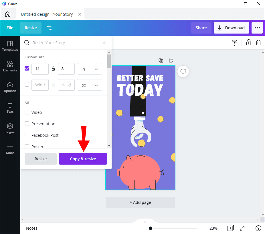 كيفية التغيير إلى الوضع الأفقي في Canva 8 7 39 كيفية التغيير إلى الوضع الأفقي في Canva