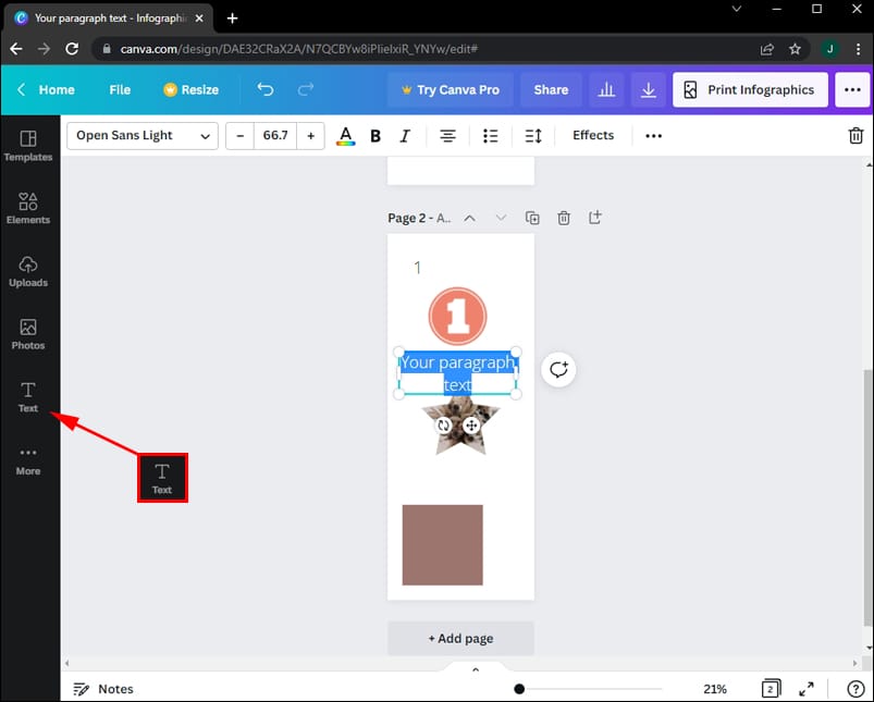 Adding Shapes 7 كيفية إضافة أرقام الصفحات في Canva