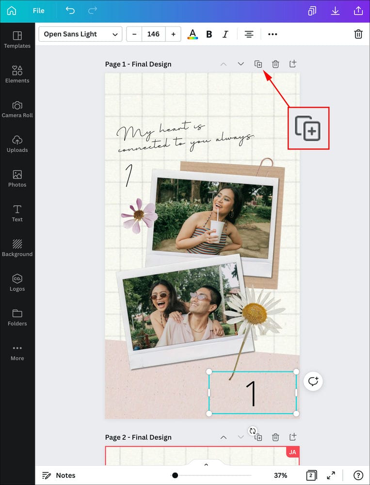 How to Add Page Numbers in Canva on an iPad 8 كيفية إضافة أرقام الصفحات في Canva
