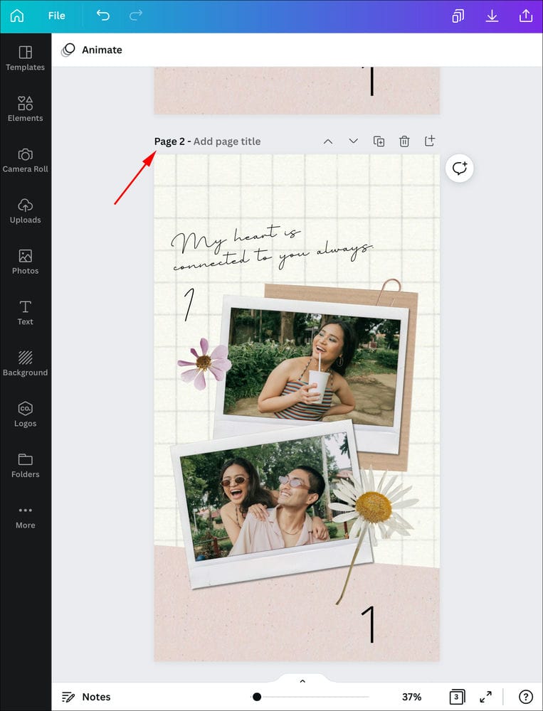 How to Add Page Numbers in Canva on an iPad 9 كيفية إضافة أرقام الصفحات في Canva