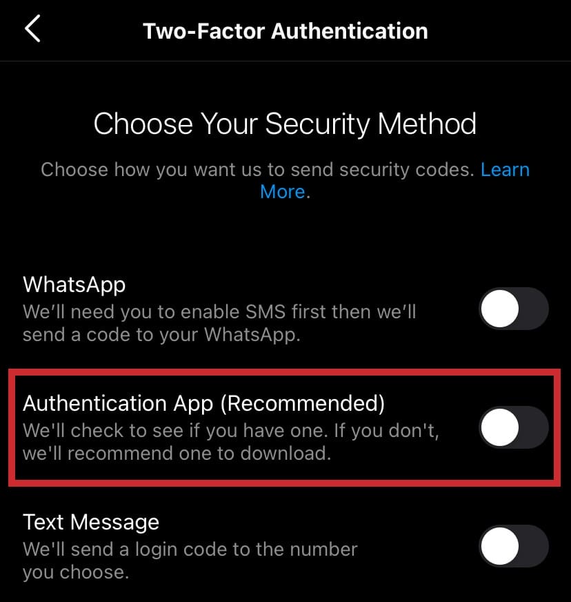 IMG 4812 كيفية إيقاف تشغيل المصادقة الثنائية على انستقرام