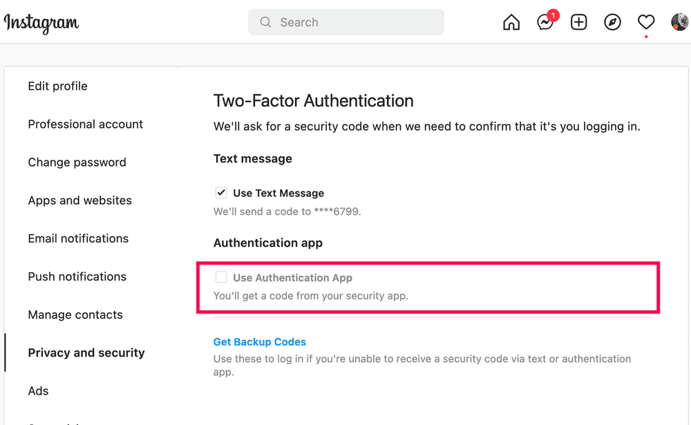 Screen Shot 2022 12 03 at 7.26.22 AM 1 كيفية إيقاف تشغيل المصادقة الثنائية على انستقرام