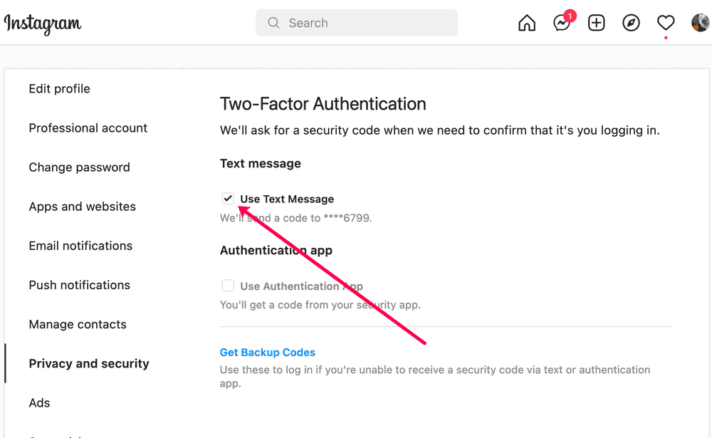 Screen Shot 2022 12 03 at 7.26.22 AM كيفية إيقاف تشغيل المصادقة الثنائية على انستقرام