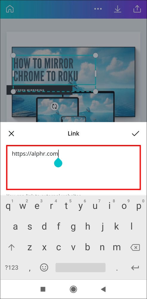 كيفية إضافة رابط في Canva 18 Screenshot 2021 05 13 15 29 36 185 com.canva .editor كيفية إضافة رابط في Canva