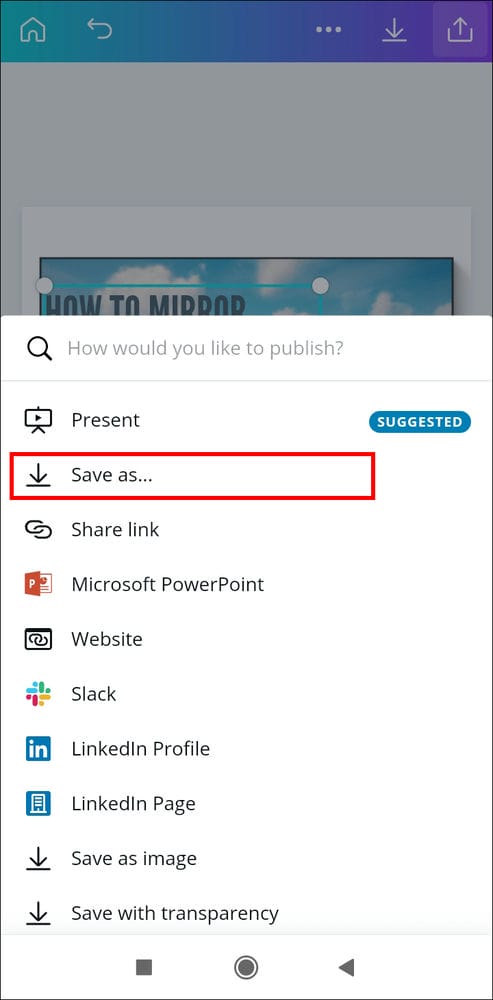 كيفية إضافة رابط في Canva 21 Screenshot 2021 05 13 15 30 01 999 com.canva .editor كيفية إضافة رابط في Canva