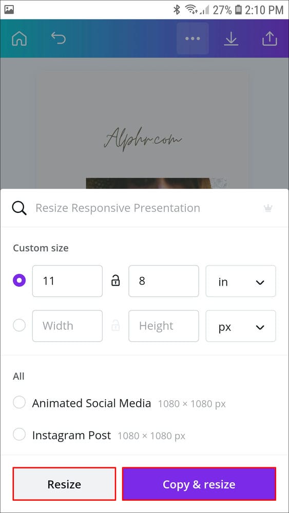 كيفية التغيير إلى الوضع الأفقي في Canva 14 Screenshot 20210805 141000 Canva 2 كيفية التغيير إلى الوضع الأفقي في Canva