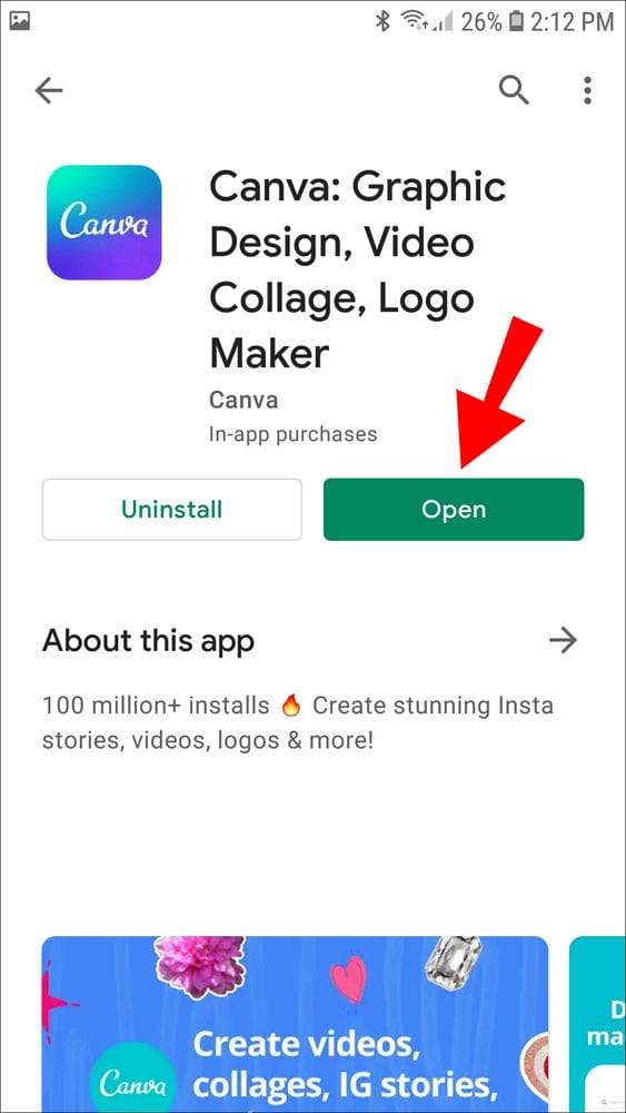 كيفية التغيير إلى الوضع الأفقي في Canva 9 Screenshot 20210805 141220 Google Play Store كيفية التغيير إلى الوضع الأفقي في Canva