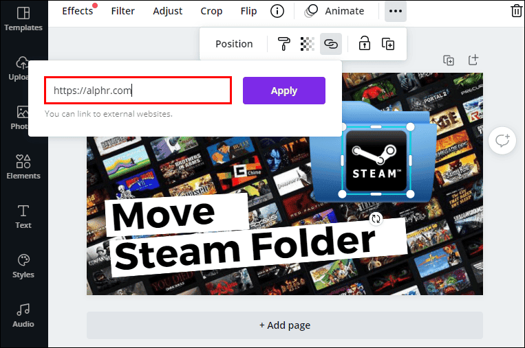 كيفية إضافة رابط في Canva 58 Screenshot 3 8 كيفية إضافة رابط في Canva