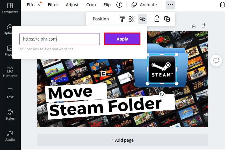 كيفية إضافة رابط في Canva 59 Screenshot 4 4 كيفية إضافة رابط في Canva