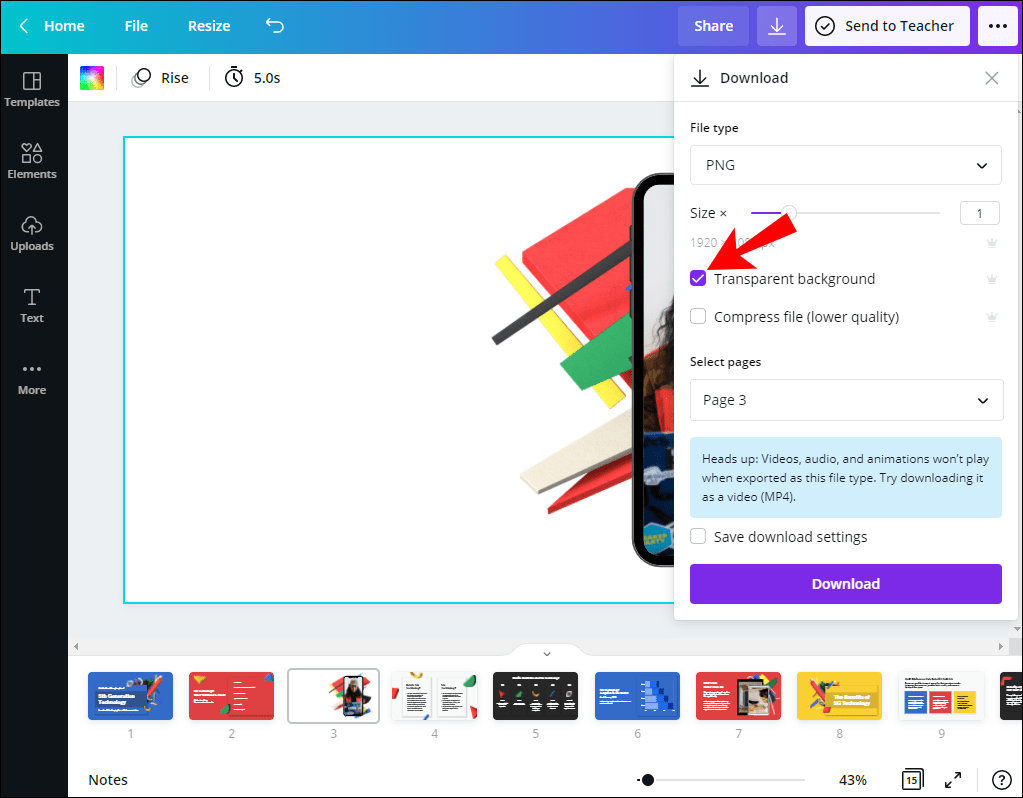 كيفية جعل الخلفية شفافة في Canva 16 Screenshot 5 35 كيفية جعل الخلفية شفافة في Canva