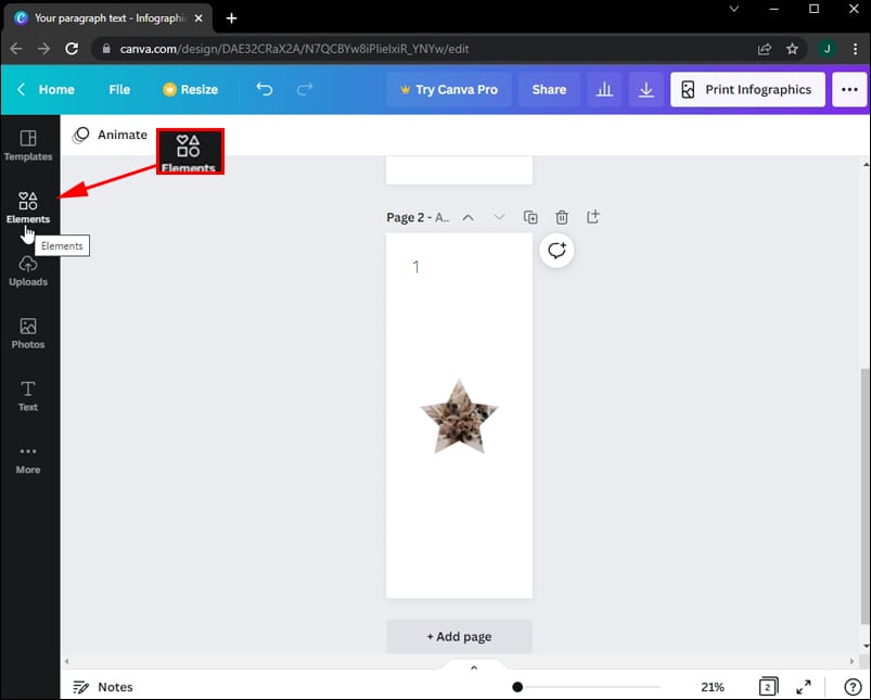 Use Number Elements 1 كيفية إضافة أرقام الصفحات في Canva