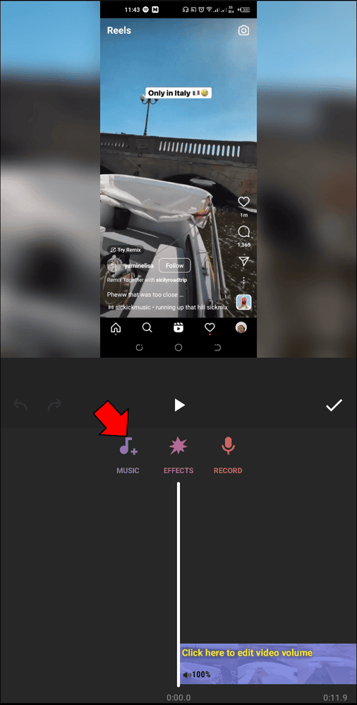 Using the InShot App 3 حل مشكلة عدم توفر الأغنية في انستقرام ريلز