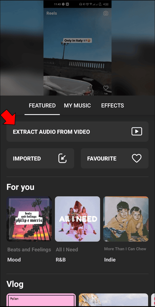 Using the InShot App 4 حل مشكلة عدم توفر الأغنية في انستقرام ريلز