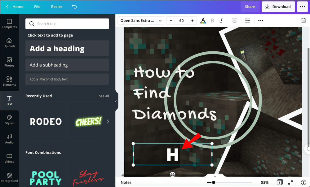anydesk00012 كيفية عمل النص المنحني في Canva