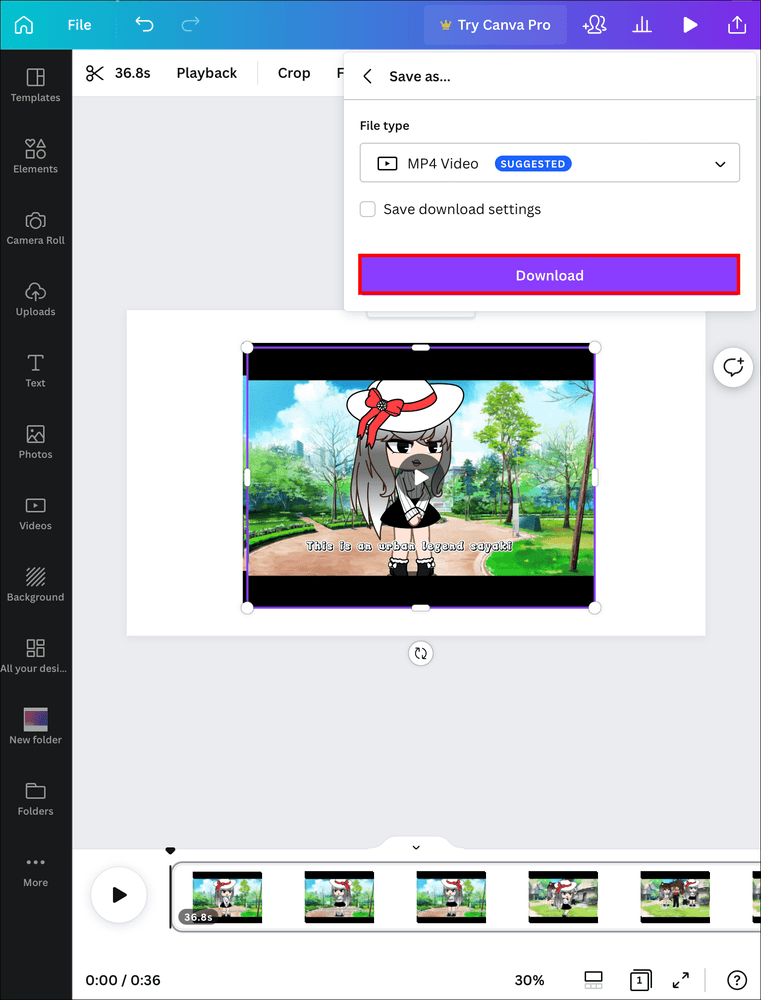 كيفية إزالة الصوت من الفيديو في Canva 53 idown كيفية إزالة الصوت من الفيديو في Canva