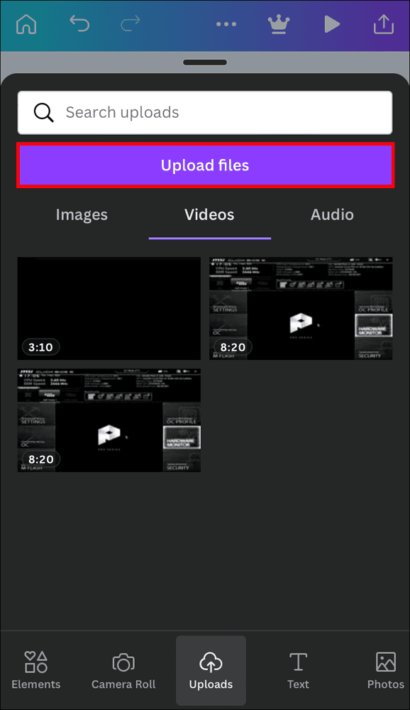 كيفية إزالة الصوت من الفيديو في Canva 19 iphone upload كيفية إزالة الصوت من الفيديو في Canva