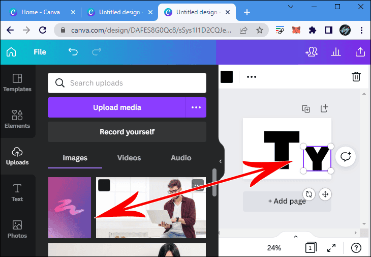 r7 كيفية عمل خلفية متدرجة الألوان في Canva