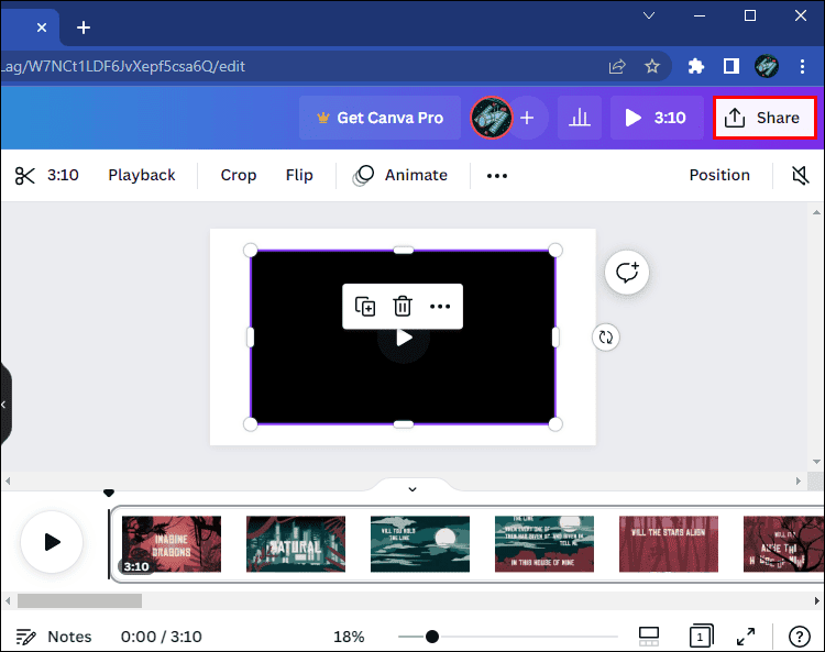كيفية إزالة الصوت من الفيديو في Canva 13 share1 1 كيفية إزالة الصوت من الفيديو في Canva
