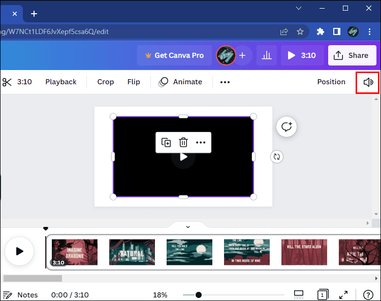 كيفية إزالة الصوت من الفيديو في Canva 9 volume1 كيفية إزالة الصوت من الفيديو في Canva