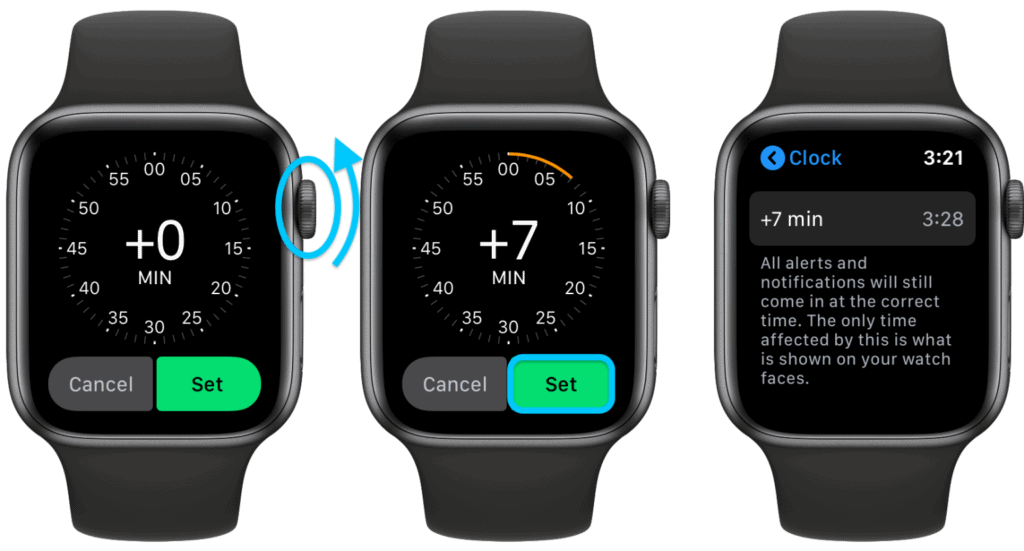 طريقة ضبط الوقت على ساعة ابل يدويًا