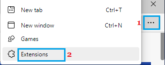 Microsoft Edge Windows 11/10'da Açılmıyor 6 Open Extensions Settings in Microsoft Edge