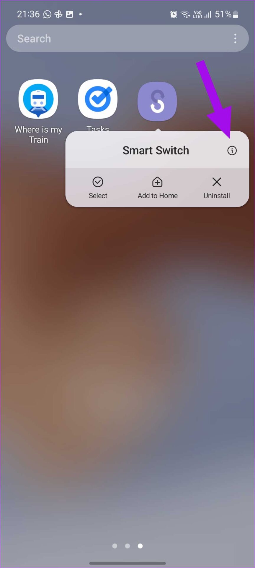 open smart switch app info menu Samsung Smart Switch ne fonctionne pas: Réparer