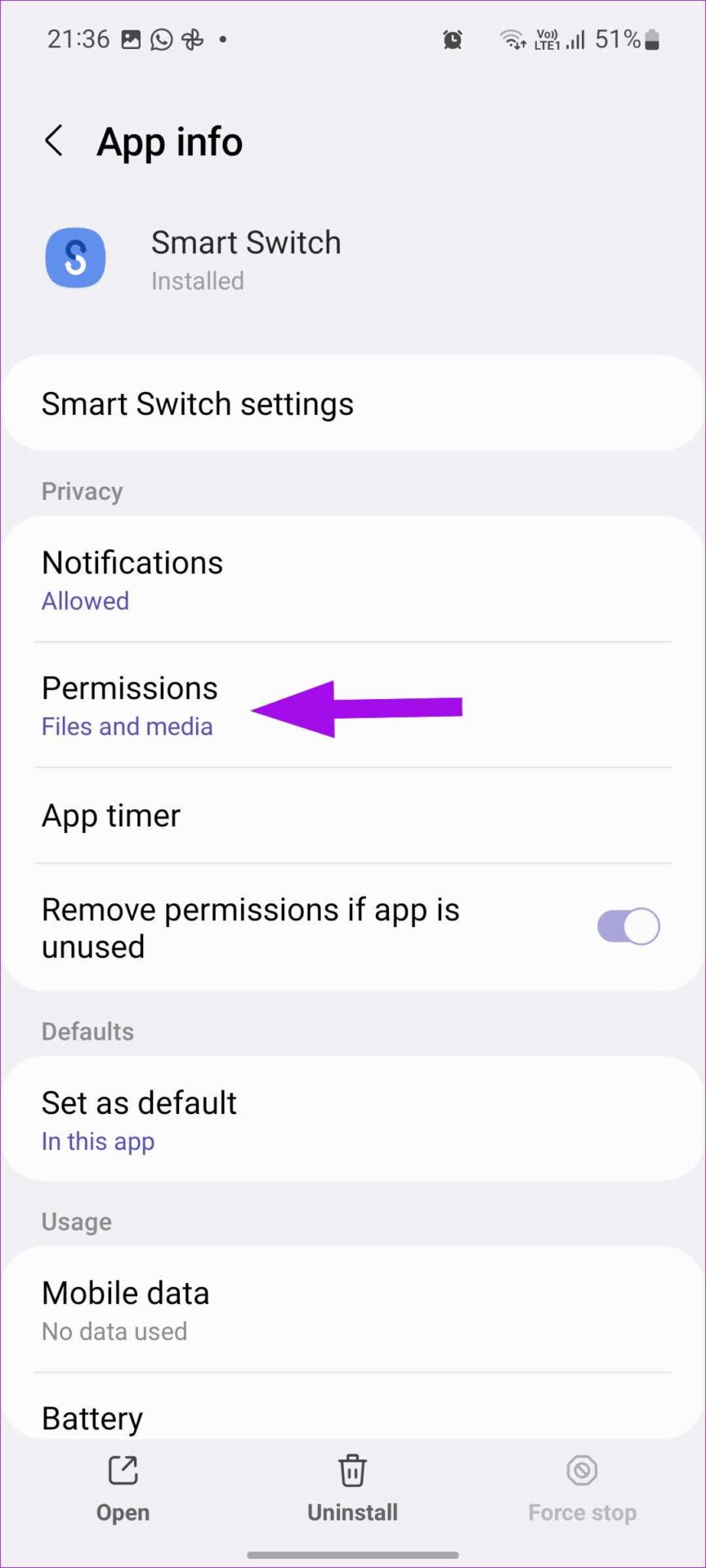 open smart switch permissions menu Samsung Smart Switch ne fonctionne pas: Réparer