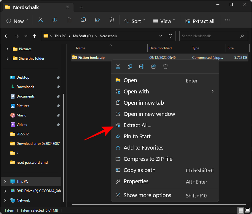 7 طرق لفتح ملفات ZIP على نظام التشغيل ويندوز 11 1 open zip files win 11 2 7 طرق لفتح ملفات ZIP على نظام التشغيل ويندوز 11