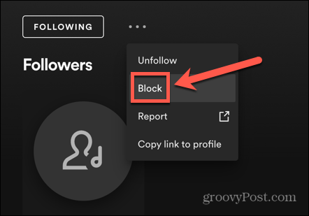remove followers on spotify