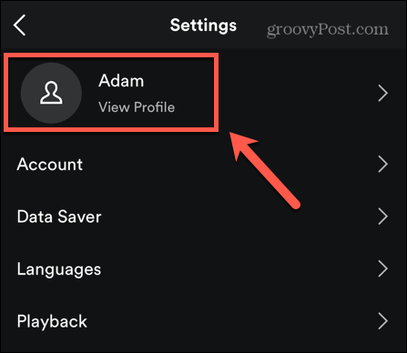 spotify mobile profile