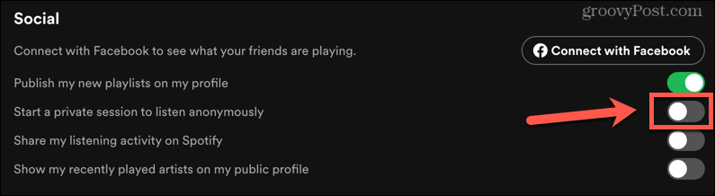 spotify private session