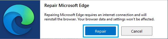 Microsoft Edge Windows 11/10'da Açılmıyor 4 Repair Microsoft Edge
