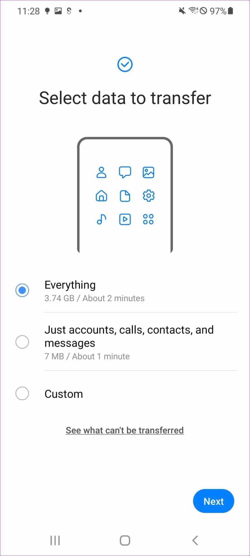 select data to transfer Samsung Smart Switch ne fonctionne pas: Réparer