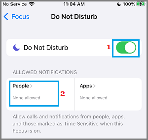 السماح باستقبال مكالمات من الأرقام المحفوظة فقط في آيفون 1 select people to allow calls messages during do not disturb iphone السماح باستقبال مكالمات من الأرقام المحفوظة فقط في آيفون