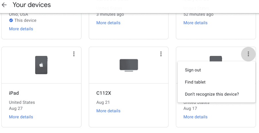 Sign out of a device in Gmail