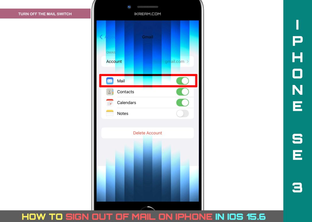 iPhone'da Mail'den Çıkış Yapma 6 sign out of mail on iphone se3 OFF 1024x731 1 iPhone'da Mail'den Çıkış Yapma