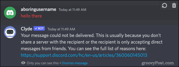 Comment savoir si quelqu'un vous a bloqué sur Discord ? 8 discord clyde message