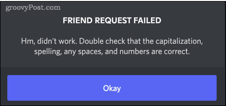 Comment savoir si quelqu'un vous a bloqué sur Discord ? 11 discord friend request failed