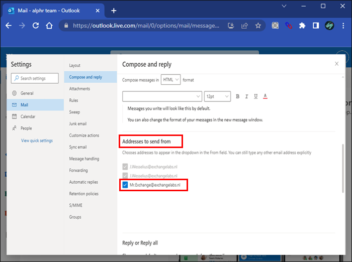 yy1 كيفية تغيير البريد الالكتروني في Outlook