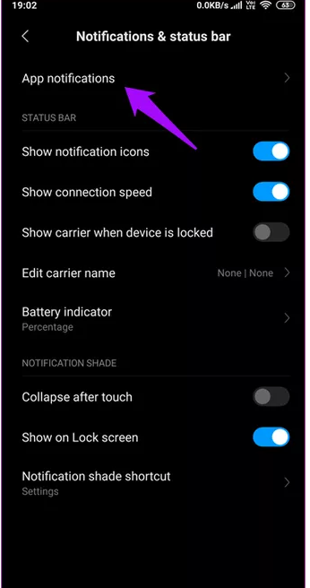عدم ظهور الإشعارات في جوالات شاومي
