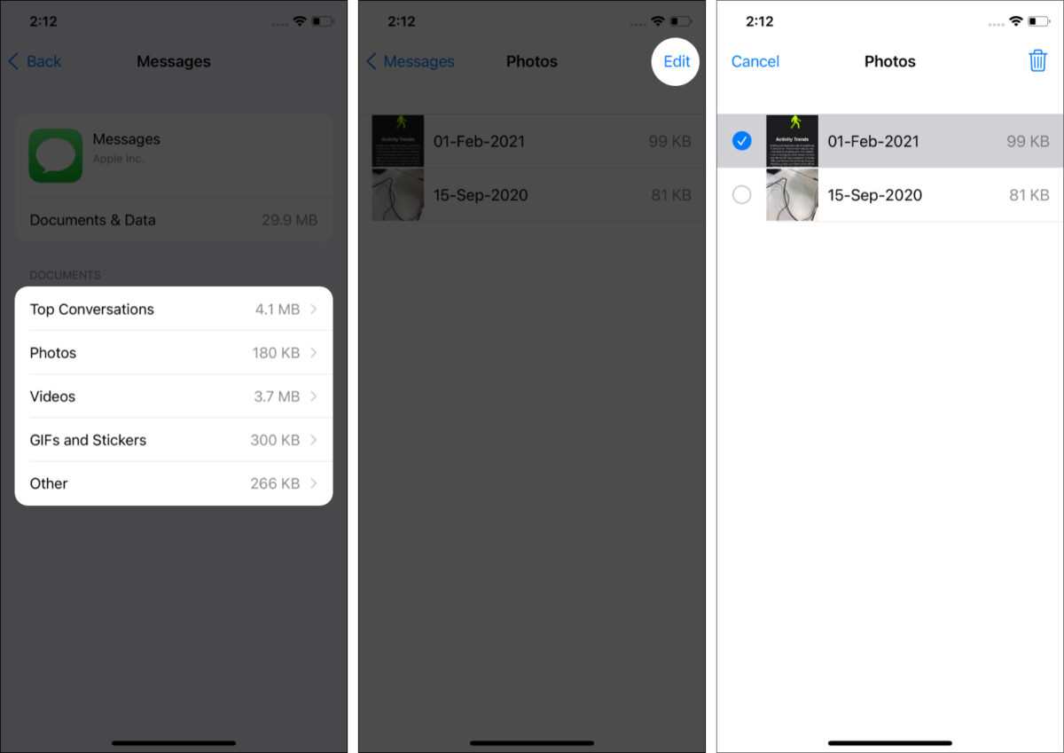 حذف الملفات الاخرى في الآيفون
