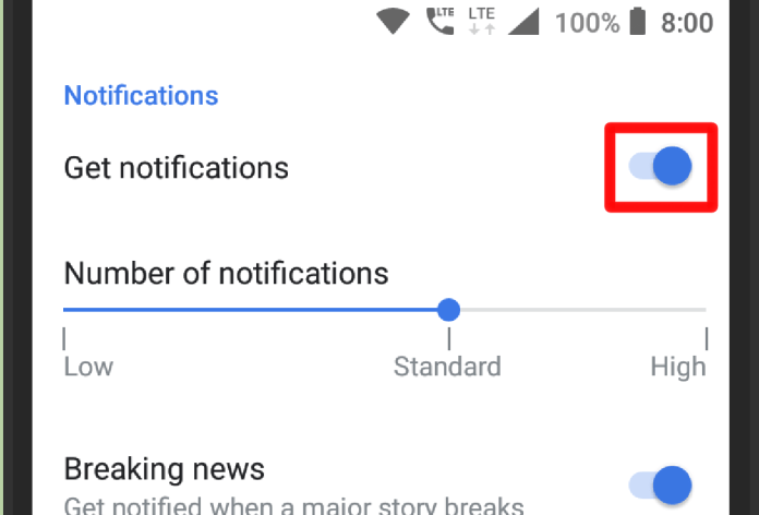طريقة إدارة إشعارات أخبار جوجل