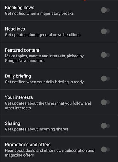 طريقة إدارة إشعارات أخبار جوجل