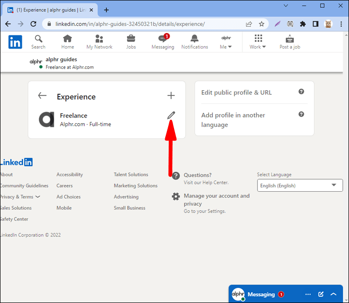 Bu işin sağındaki "Kalem" simgesinin üzerine imlecinizi yerleştirin ve tıklayın.