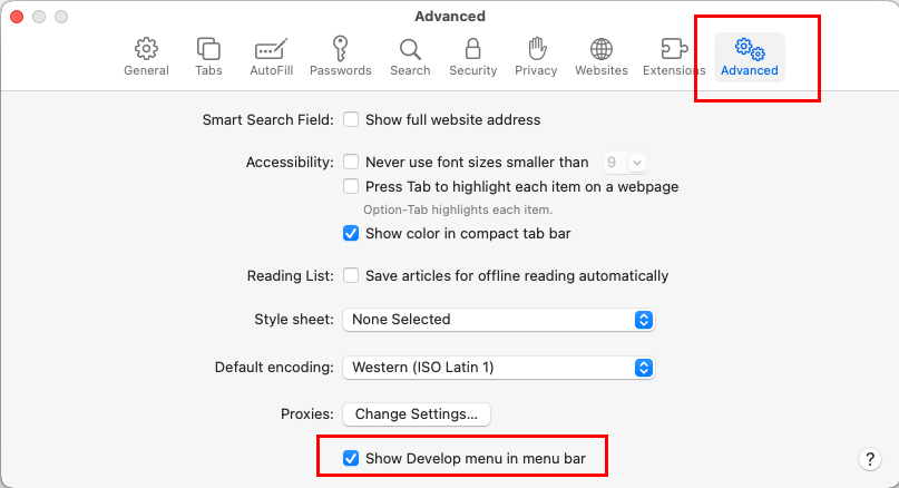 Safari Experimental Features: The Insider's Guide 19 Show develop menu in menu bar