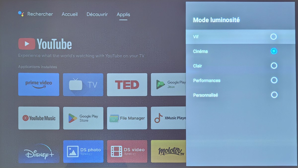 Only the Cinema mode offers good results for a cinema rendering.